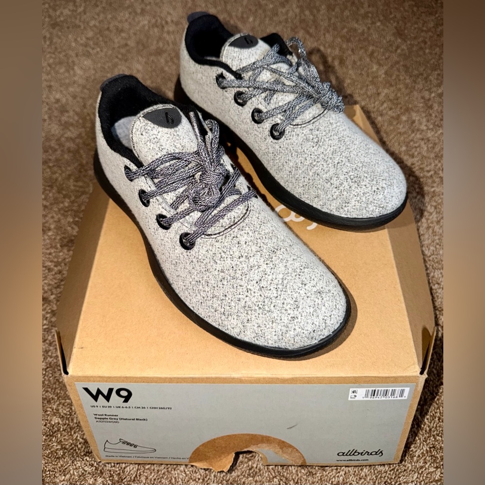 Allbirds Wool Runner Dapple Grey (Natural Black) - NEW INBOX - Women’s Size 9